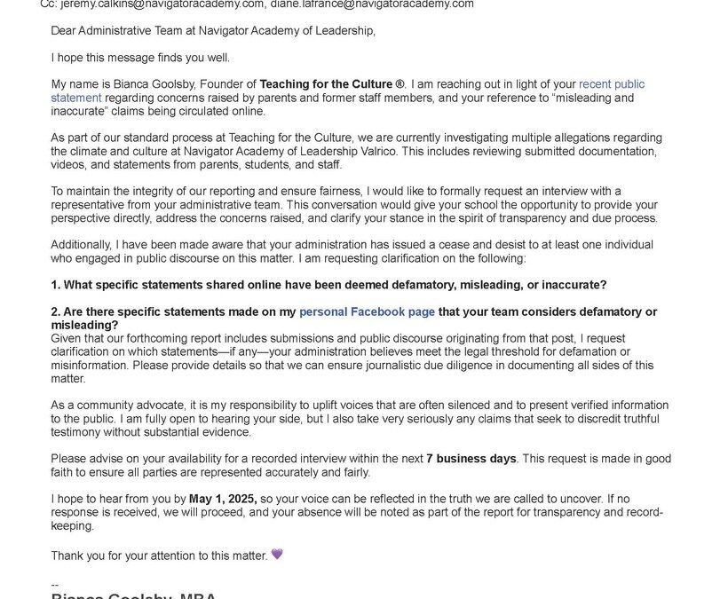 PettyB Investigates: The Case of Navigator Academy of Leadership at Valrico