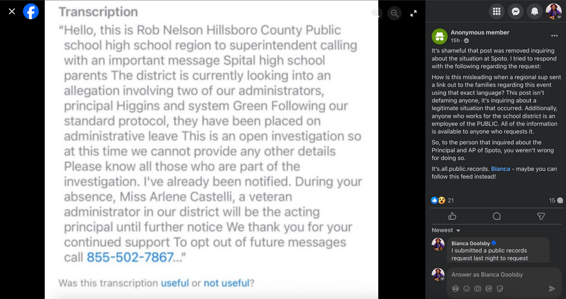 PettyB Investigates: Principal & AP Placed On Administrative Leave at Spoto High School